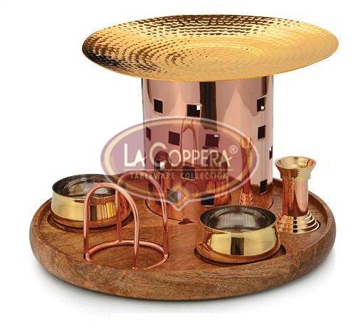 Brass Snack Warmer, for Food Supply, Shape : Round