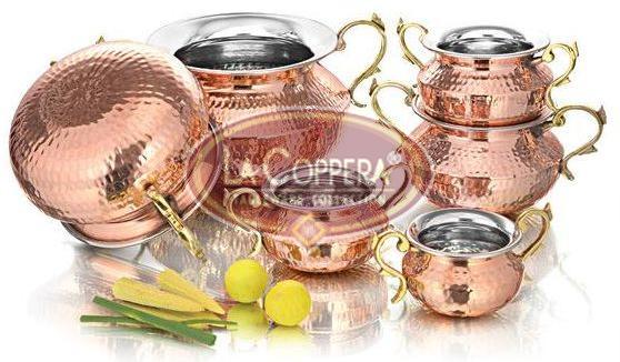 Round Welded Handle Punjabi Copper Handi, Feature : Washable