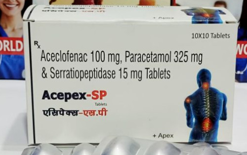 ACEPEX-SP Aceclofenac Paracetamol Serratiopeptidase tablet for Hospital