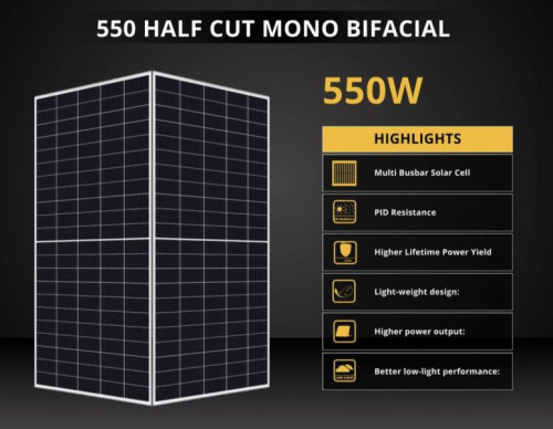 EAPRO 550 WATT MONO FACIAL HALF CUT SOLAR PANELS