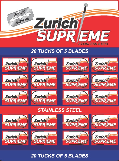 zurich supreme stainless steel razor blade