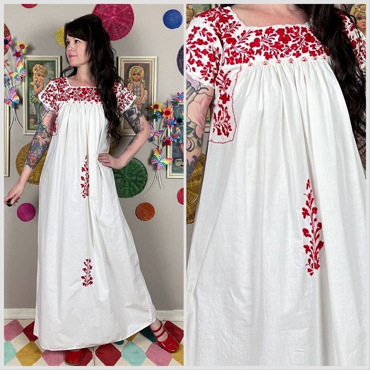 Cotton Embroidery Gown, Length : 45 Inch