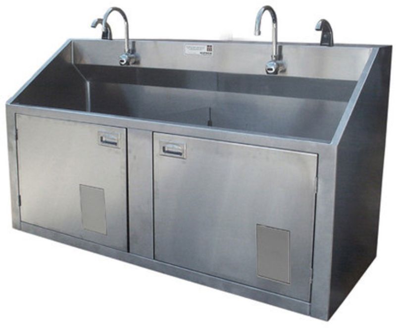 Polished Stainless Steel Surgical Scrub Sink Station for Hospital