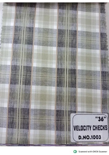 Velocity Check Cotton Fabric for Apparel/Clothing