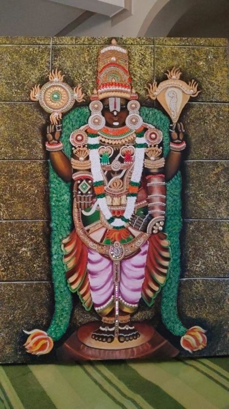 Balaji Painting On Canvas For Wall Decoration, Home Decoration, Pooja Room Decoration, Lobby Areas Office Decoration
