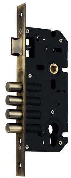 Cylindrical 4 Bullet Mortise Lock for Main Door