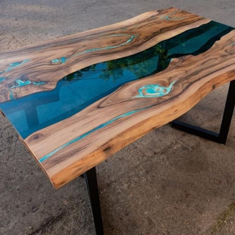 Sheesham Wood Epoxy Resin Table Top