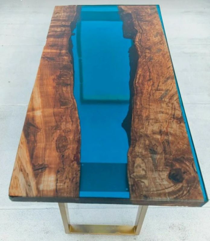 Wood Rectangular Epoxy Resin Table Top