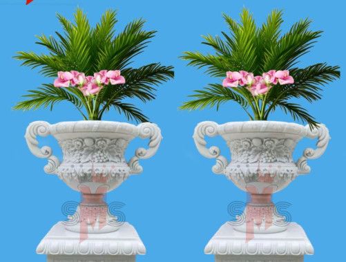 White Marble Flowerpot