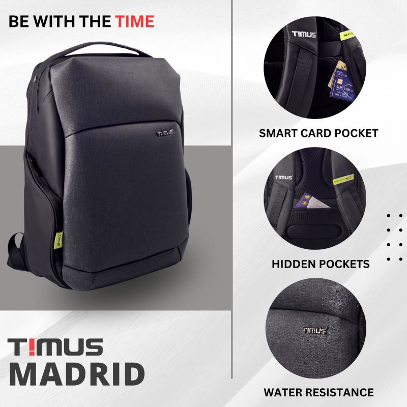 Timus Madrid 24 Liters Smart Tech Water Repellent Anti-Theft 15.6 Inch Laptop Backpack