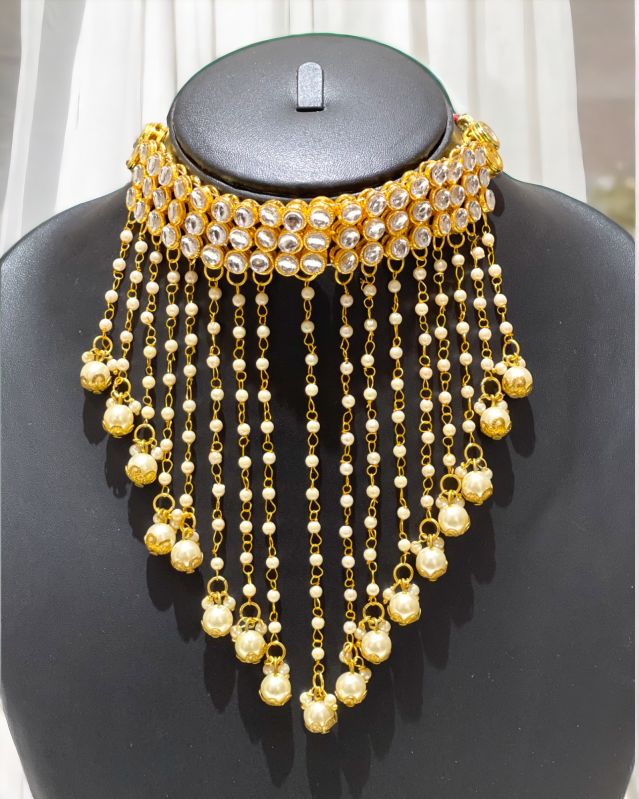 Imitation Gold Hanging Pearl Chains Pearls Necklace Set