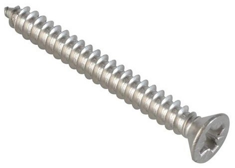 Polished Stainless Steel Tapping Screw, Head Shape : Round