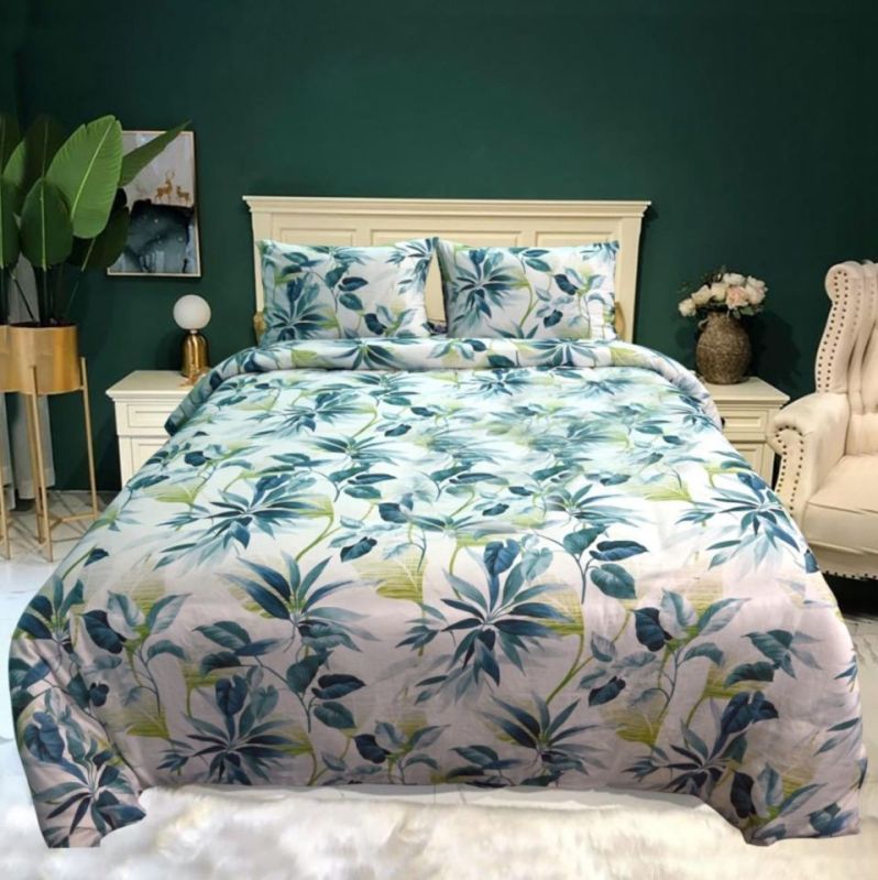 Printed Poly Cotton Designer Bed Sheet, Color : Multicolor