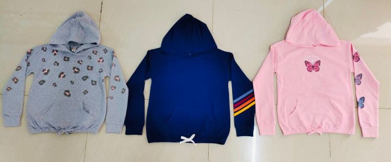 Girls Fancy Hoodie, Sleeve Style : Full Sleeve