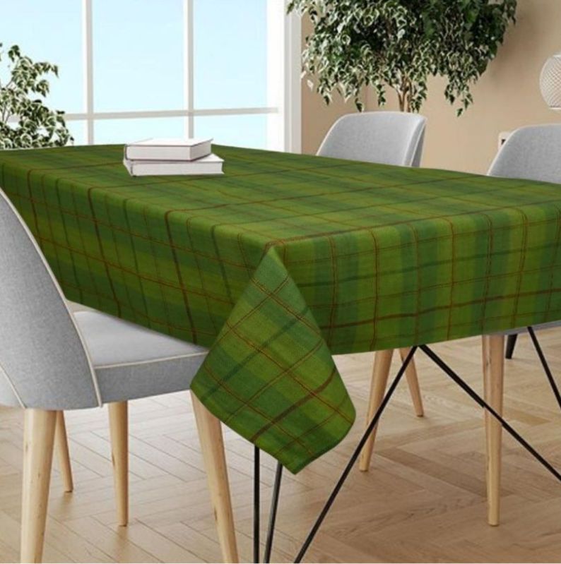 Checked Cotton Yarn Dyed Table Cloth, Color : Multicolor