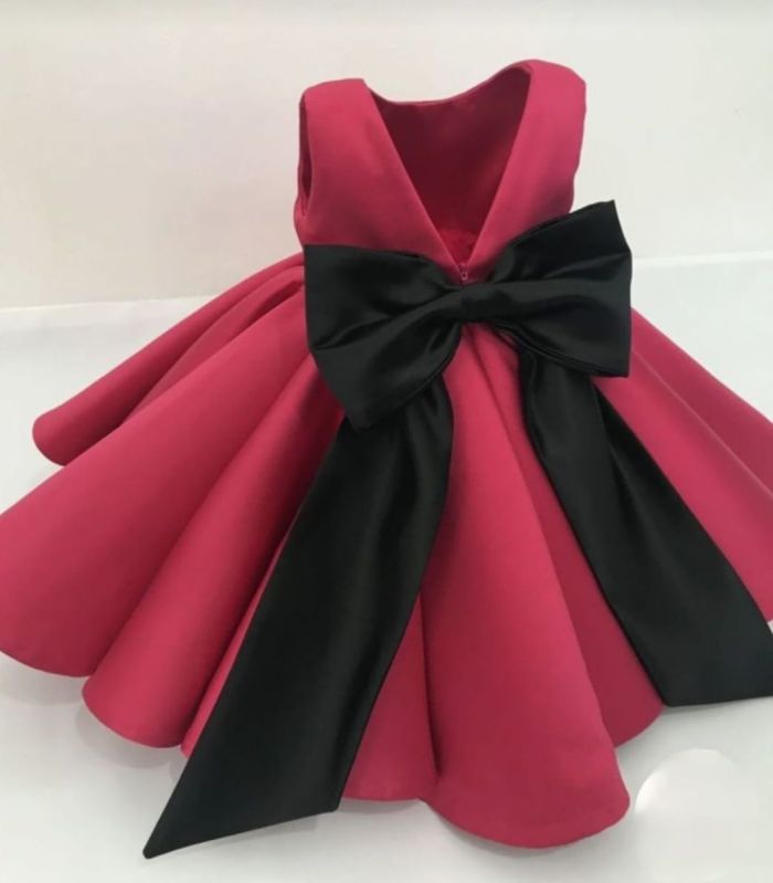 Girls Party Wear Dress with Big Bow