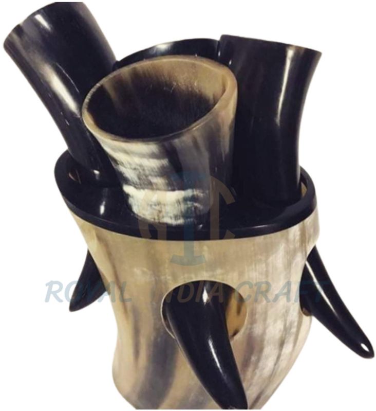 4 Pcs. Drinking Horn Set