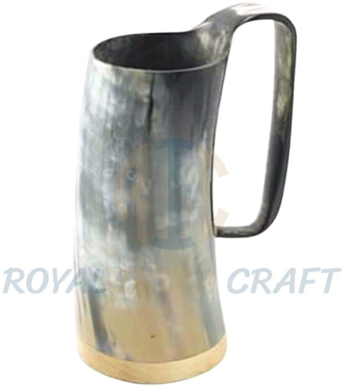 Plain Horn Mug With Wooden Base