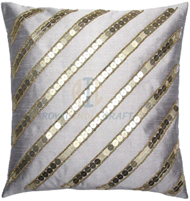 Silk Beaded Cushion Covers