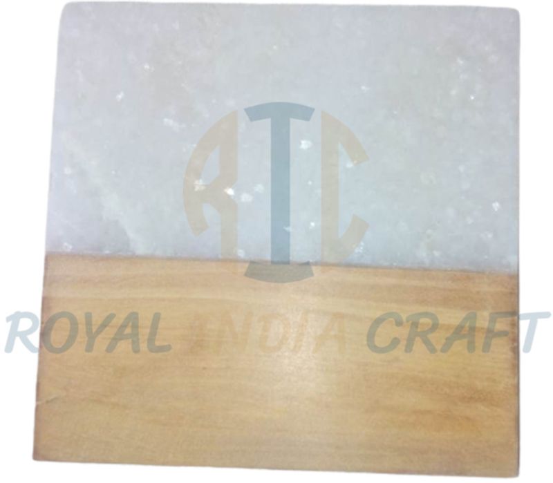 Wood & Marble Square Tea Coasters