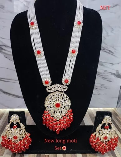 Long Pearl Necklace Set