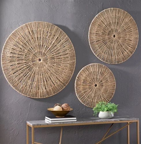 Natural Jute Decorative Wall Decor, Shape : Round