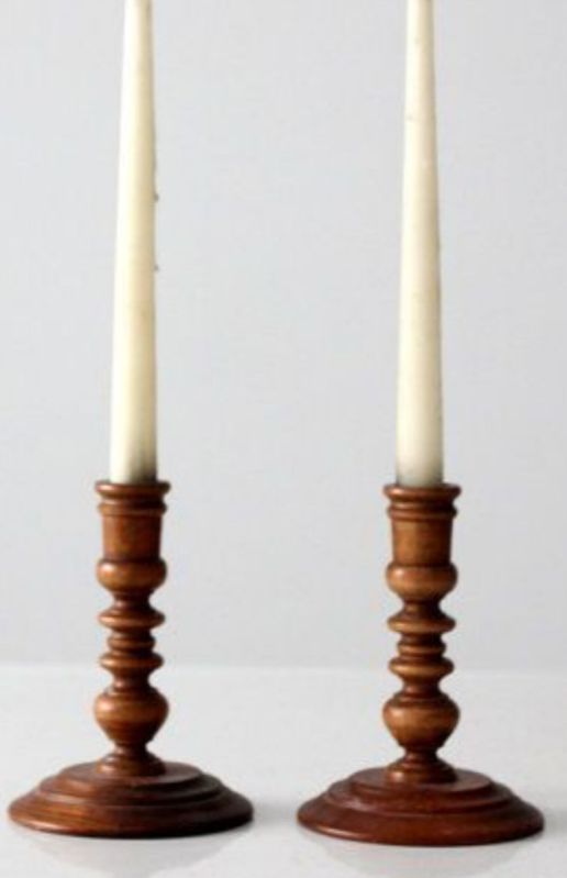 Polished Plain Designer Wooden Candle Stand, Color : Brown