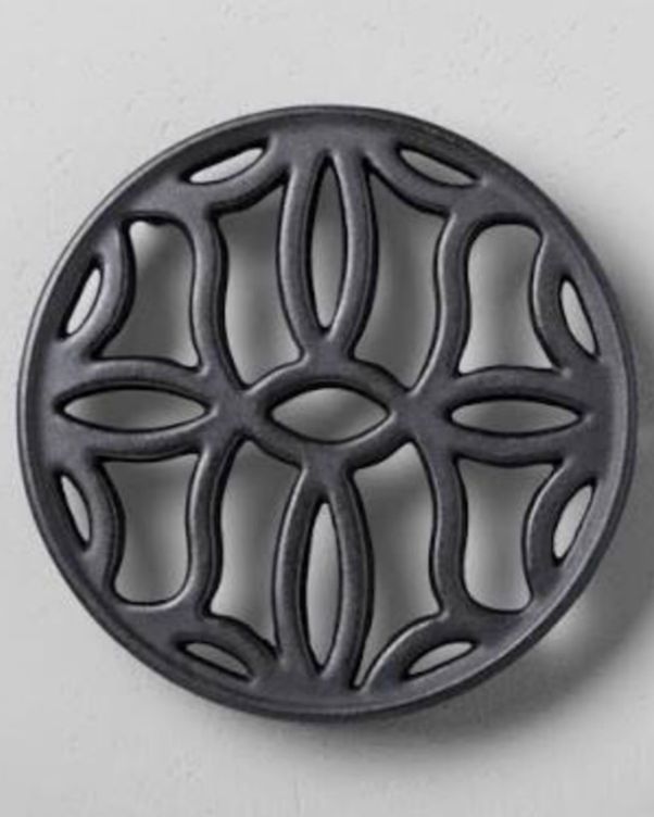 Coated Aluminium Round Black Kitchen Trivet