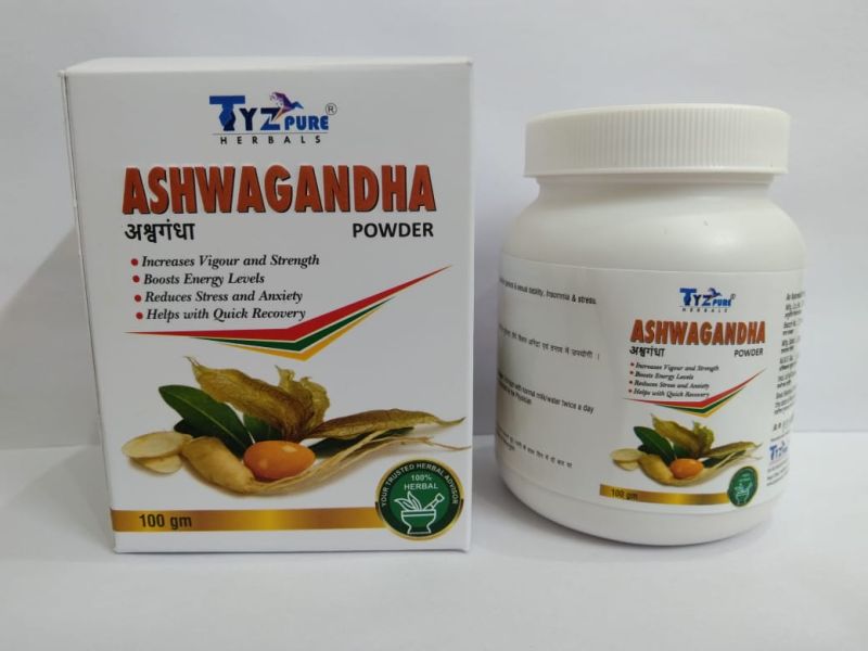 Tyzpure Herbals Ashwagandha Powder, Packaging Type : Plastic Bottle