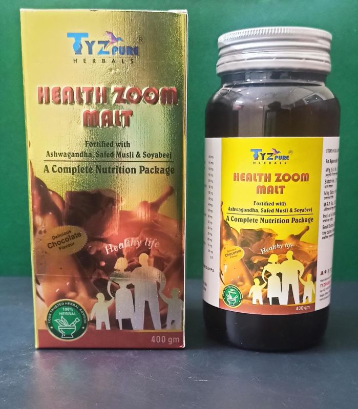 Tyzpure Herbals Health Zoom Malt, Packaging Type : Plastic Bottle