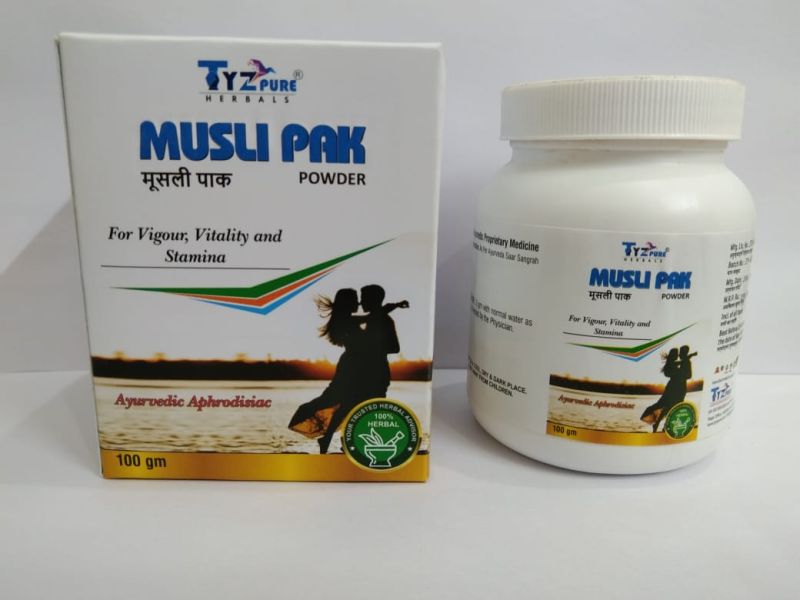 Tyzpure Herbals Musli Pak Powder, Packaging Type : Plastic Bottle