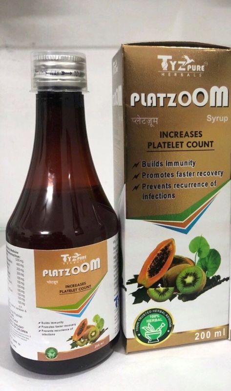 Tyzpure Herbals Platzoom Syrup, Packaging Size : 200ml