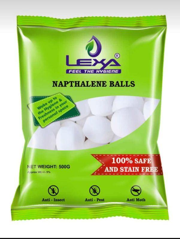 Lexa White Naphthalene Balls, Shape : Round