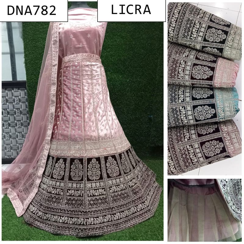 Licra Wedding Lehenga, Condition : DRY CLEAN WASH