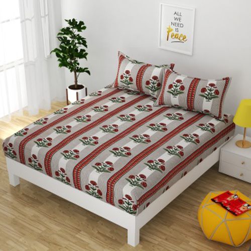 3D Gold Digital Printed Double Bed Sheet