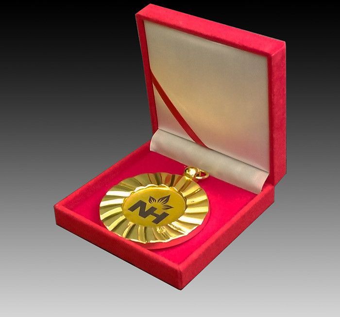 Round Golden Brass Medal