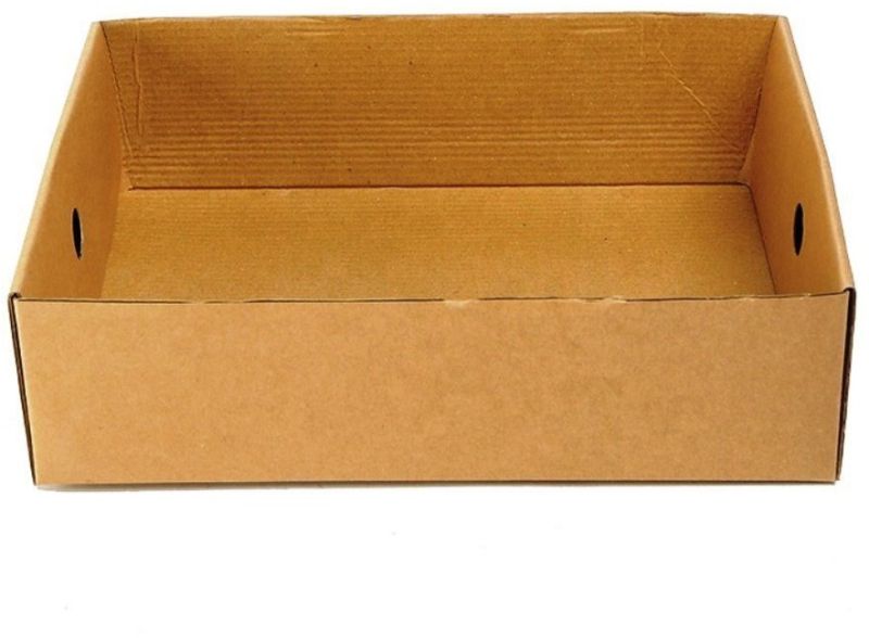 Plain Corrugated Tray Box, Color : Brown