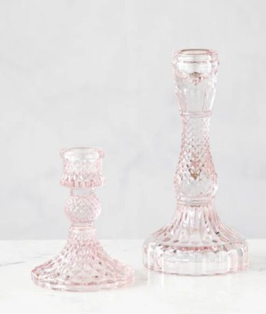 Glass Candle Stand With Color