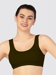 Green Non Padded Sports Bra, Technics : Machine Made