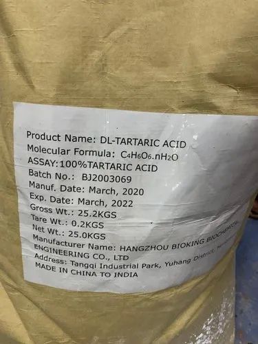 Dl Tartaric Acid Powder Grade A