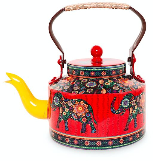 Printed Aluminium Hand Painted Tea Kettle