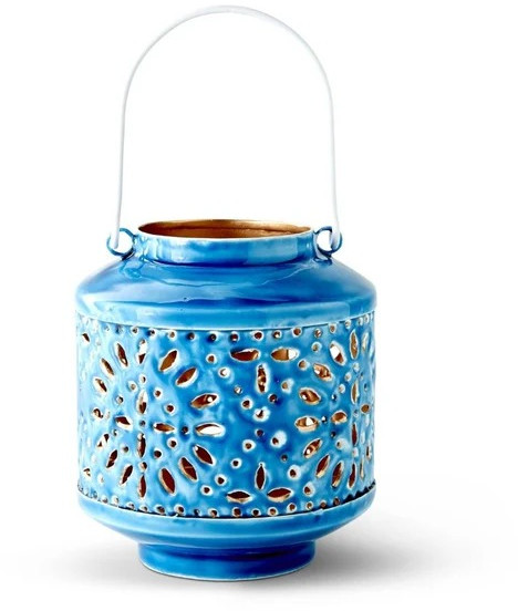 Polished Enamel Metal Lantern For Lighting, Decoration