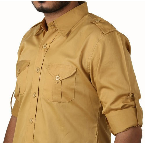 Plain Mens Cotton Hunting Shirt, Packaging Type : Poly Bag