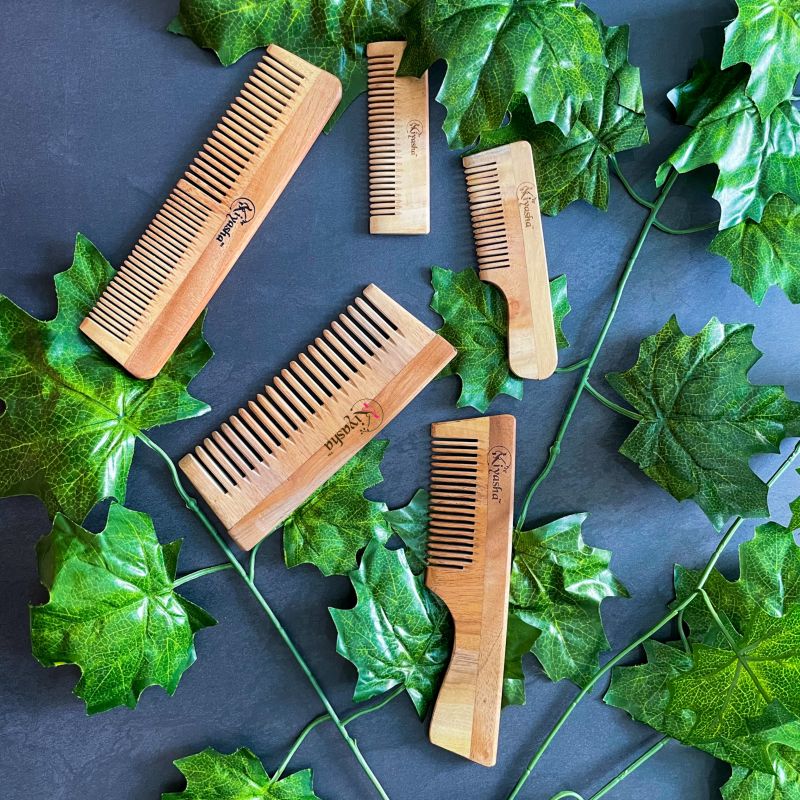 Kiyasha Neem Wood Comb for Home, Salon