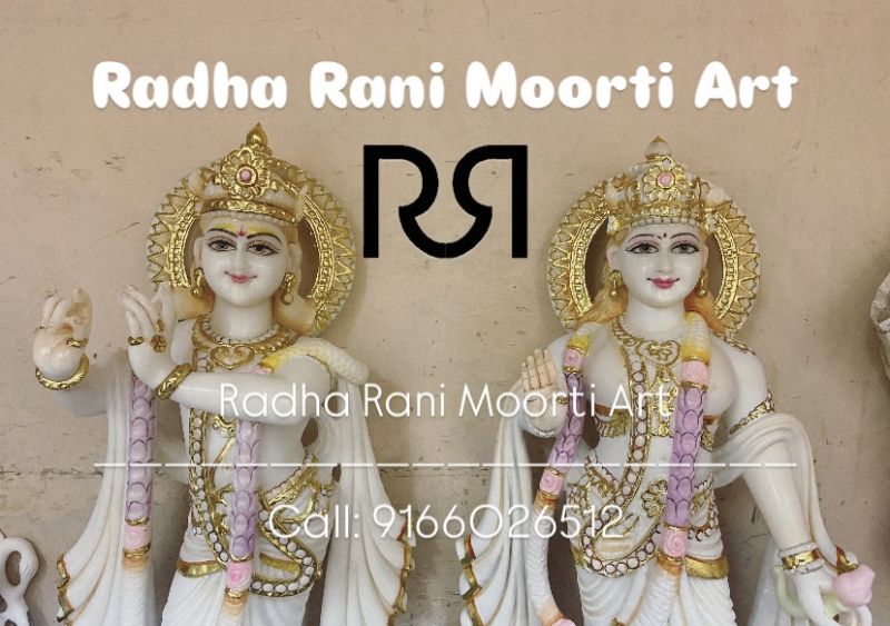 Marble Radha Krishna Statue (Makrana Marble)