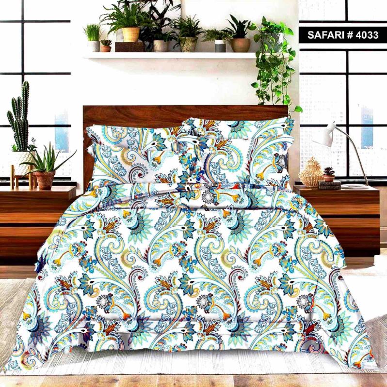 3D Heavy Soft Floral Printed Double Bed Sheet