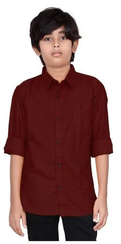 Boys Plain Cotton Shirt, Age Group : 6-10 Years