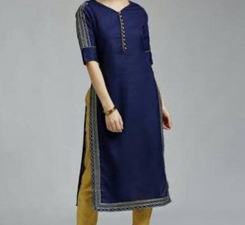 Ladies Blue Cotton Kurti