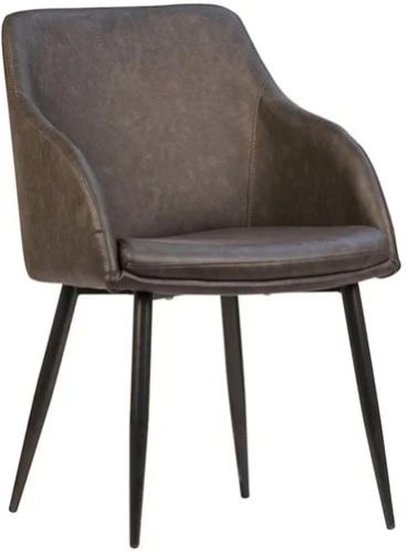 Black Leatherette Iron Chair