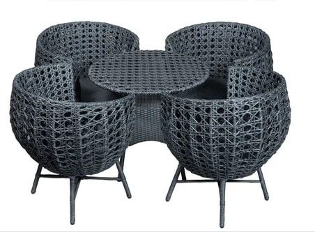 Garden Wicker Chair Table Set